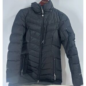 Eddie Bauer Full Zip Quilted Outdoor‎ Western Parka Puffer Jacket Black Size S